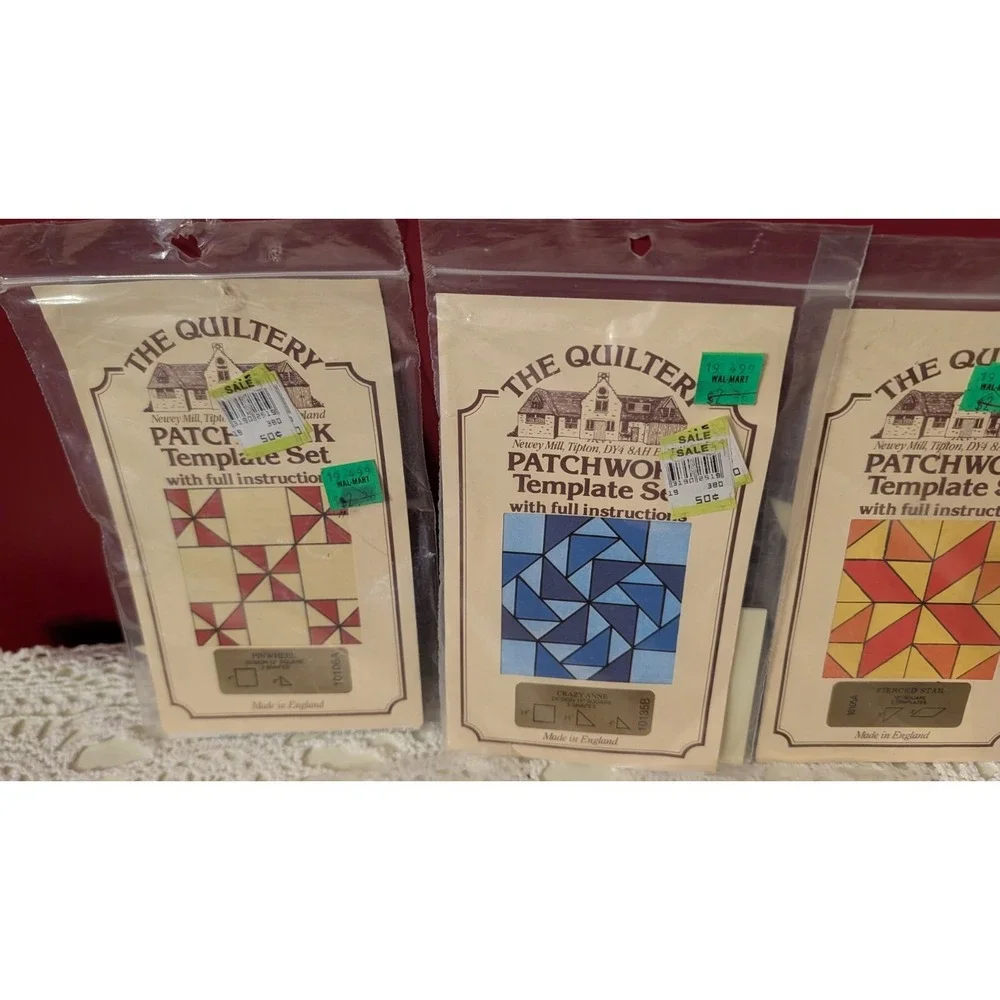 Vtg 1970's The Quiltery Patchwork Quilt Template Sets Made In England‎ Lot Of 7
